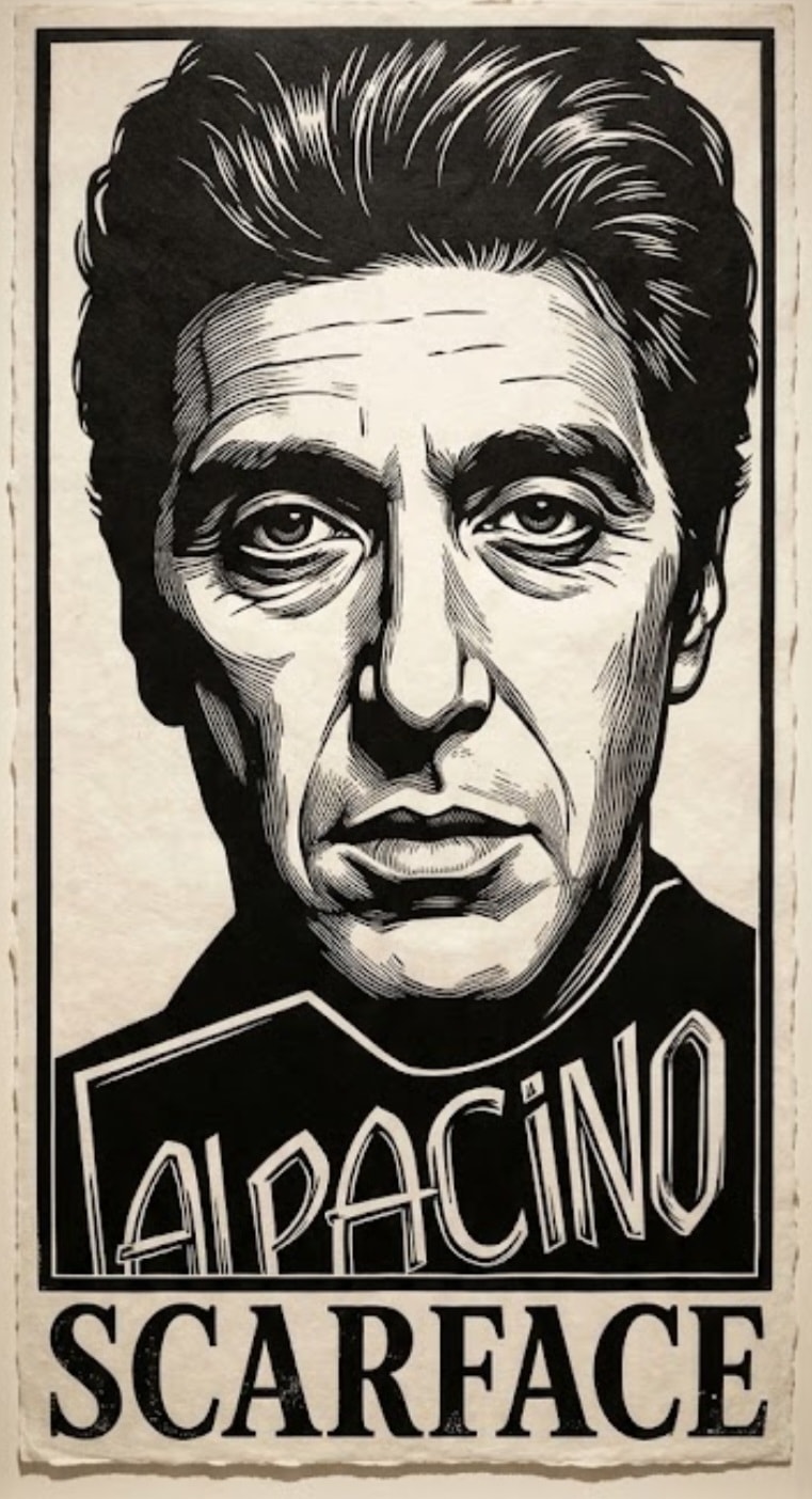 Sticker Acteur américain célèbre ALPACINO par ALAOUI youssef – OUBELLE