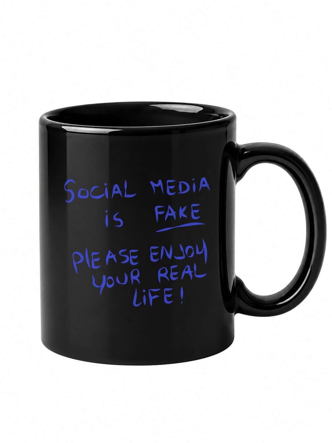 Social Media Is Fake – Enjoy Your Real Life | Minimalist Quote Poster