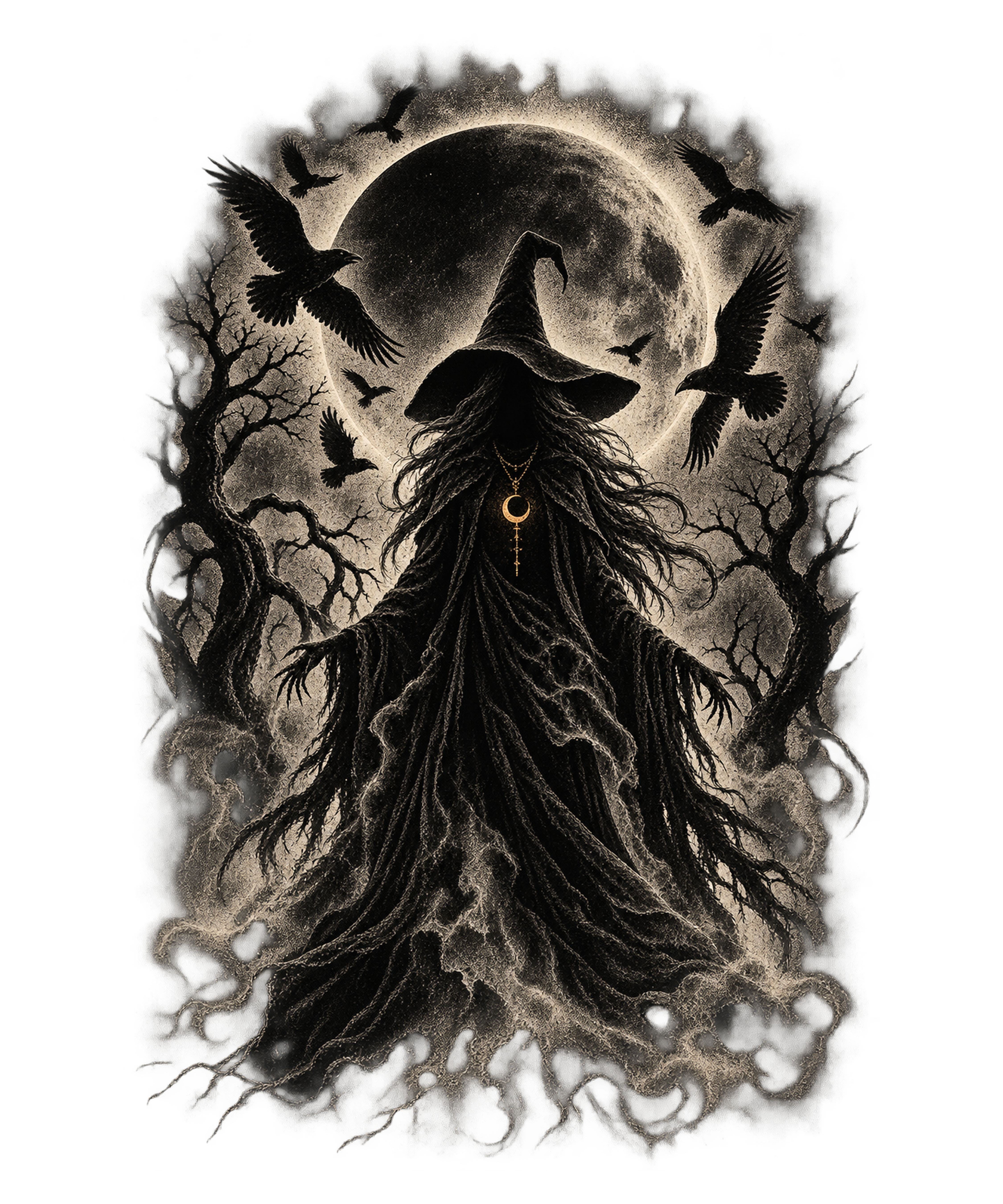 Sticker Gothic Witch Moon by mynlab – OUBELLE
