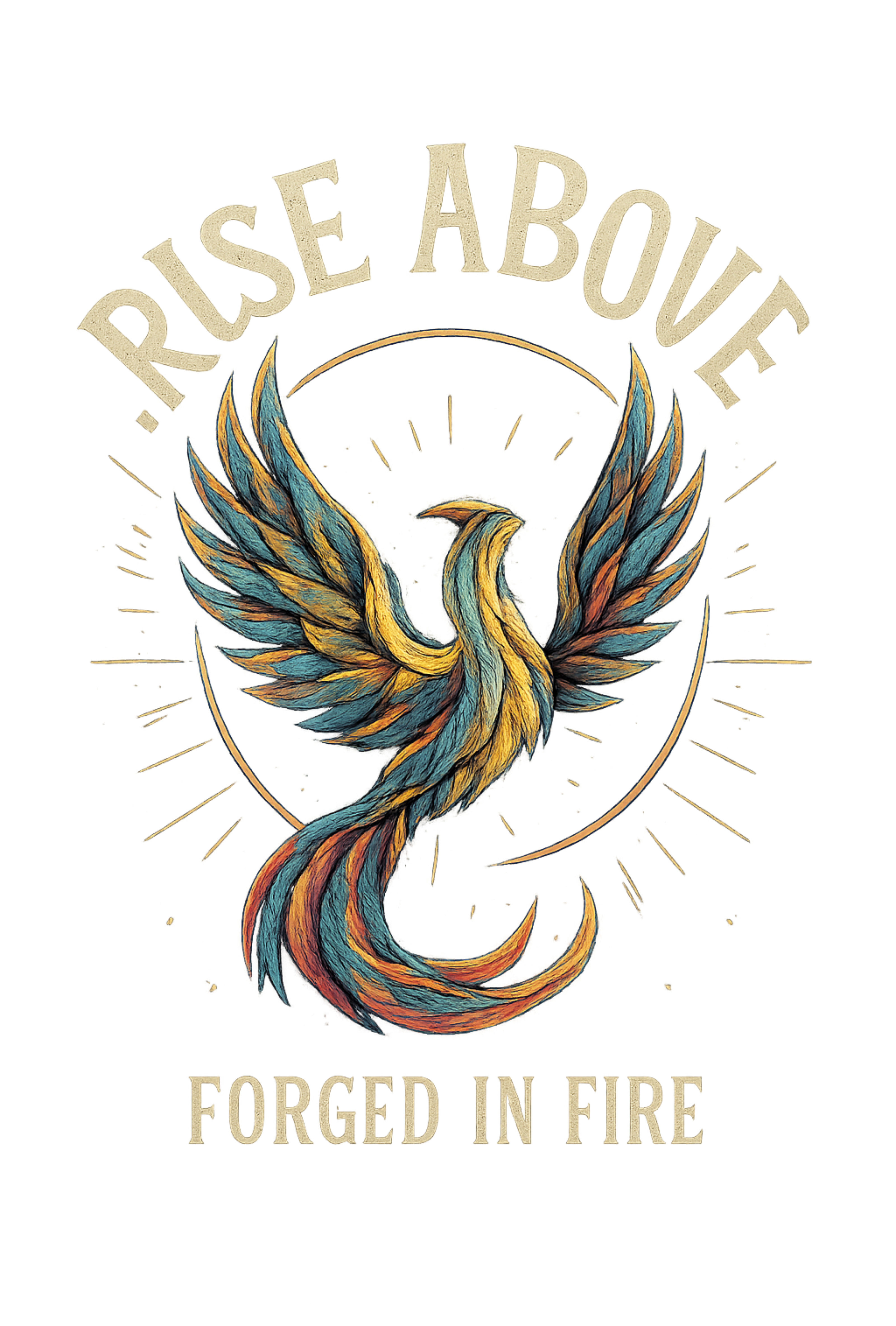 Majestic Phoenix Rise Above Celestial Emblem