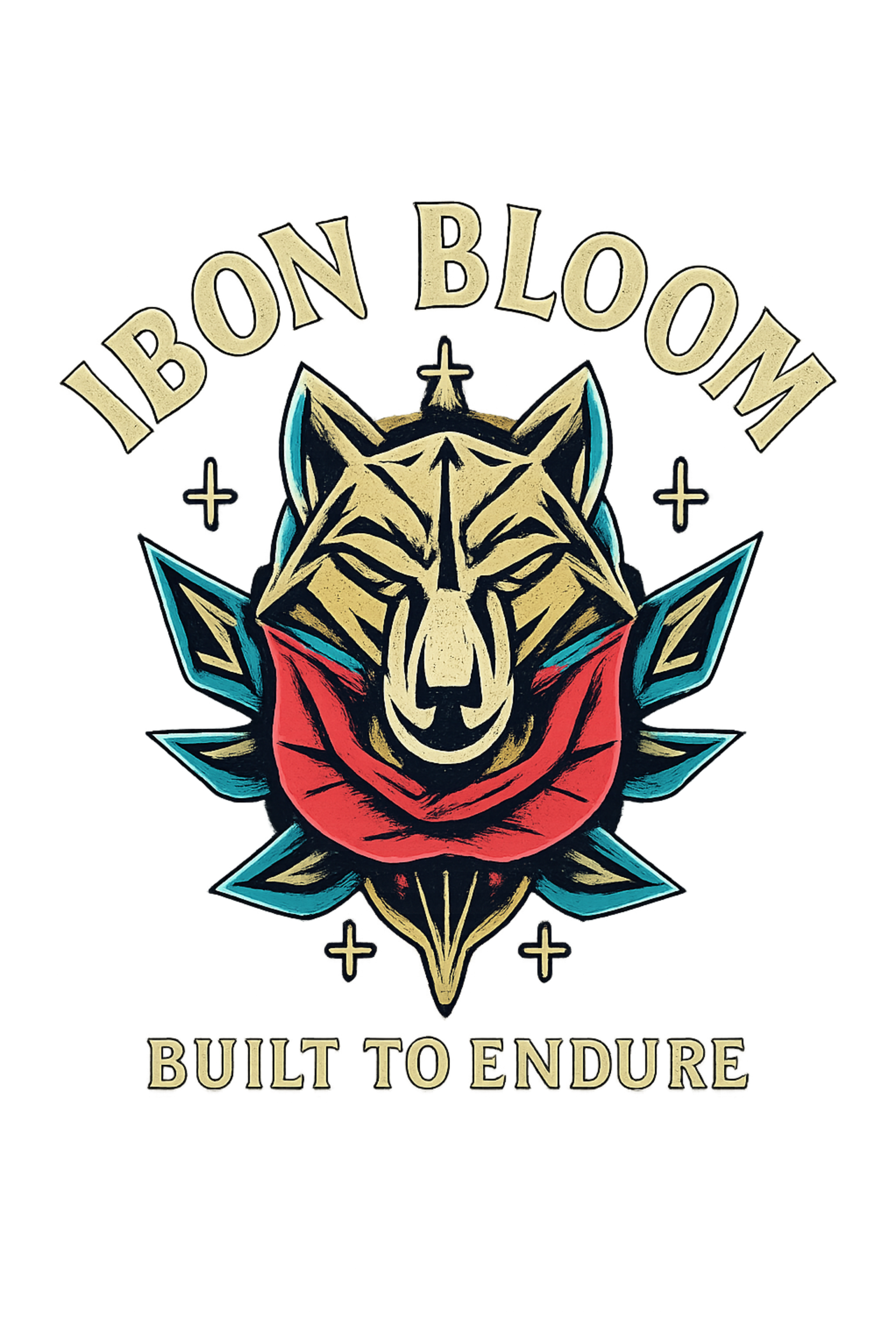 Iron Bloom Built To Endure Wolf Tattoo Art