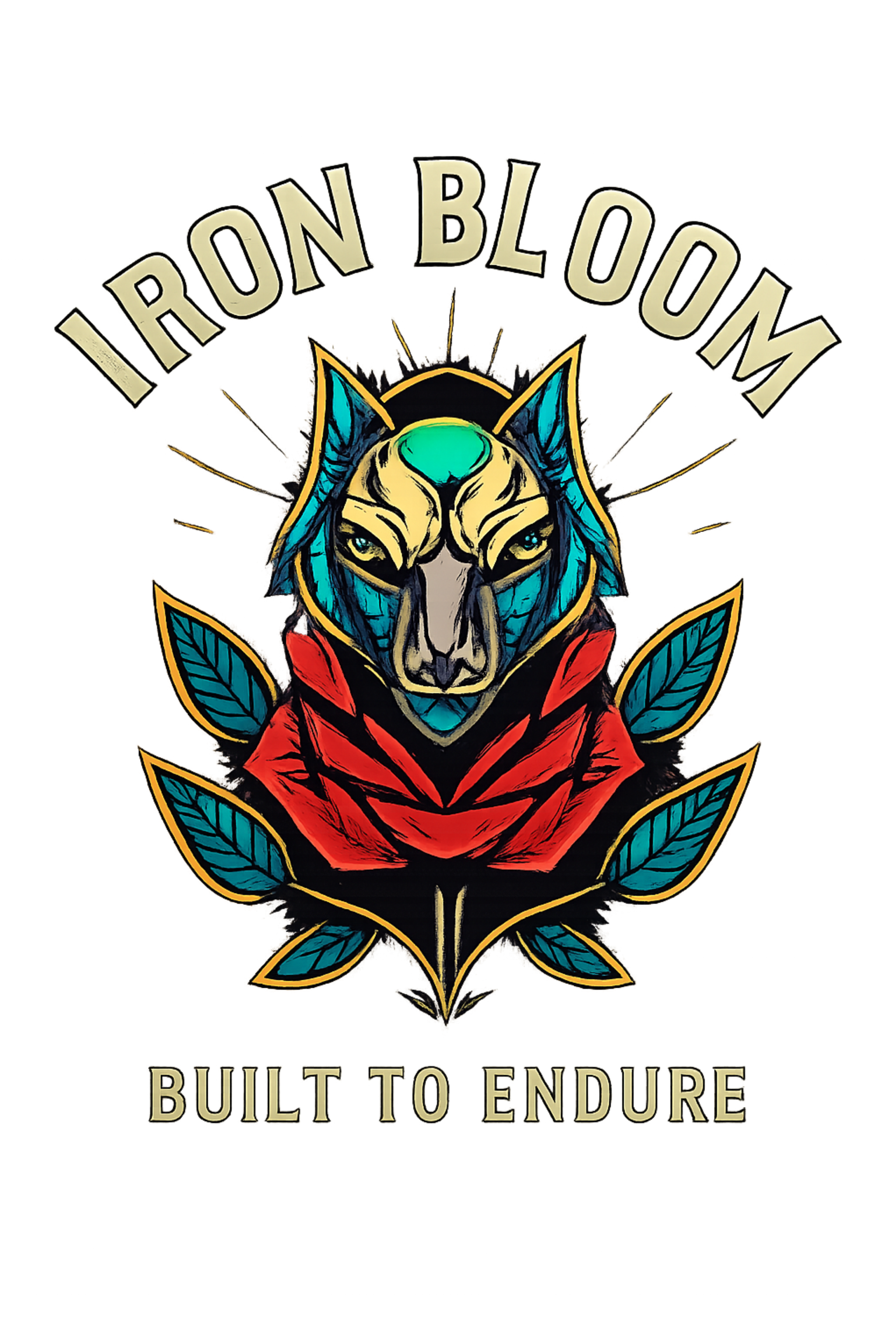 Iron Bloom Built To Endure Neo Traditional Wolf