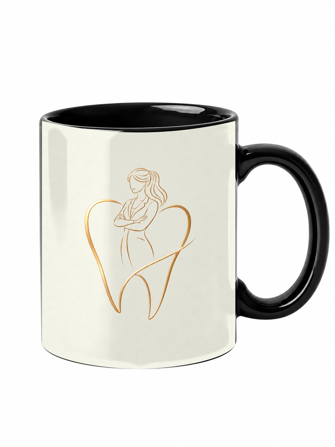Mug Dentiste Élégante au Cœur Doré par abdier – OUBELLE