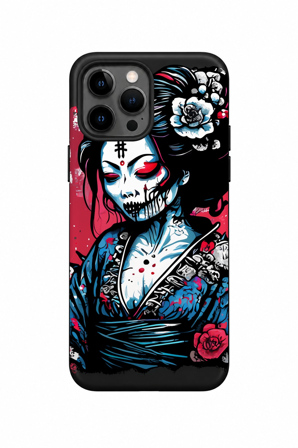 غطاء هاتف Dark Geisha Skull – Japanese Gothic Woman Skull Art من تصميم Mourad Najim – OUBELLE