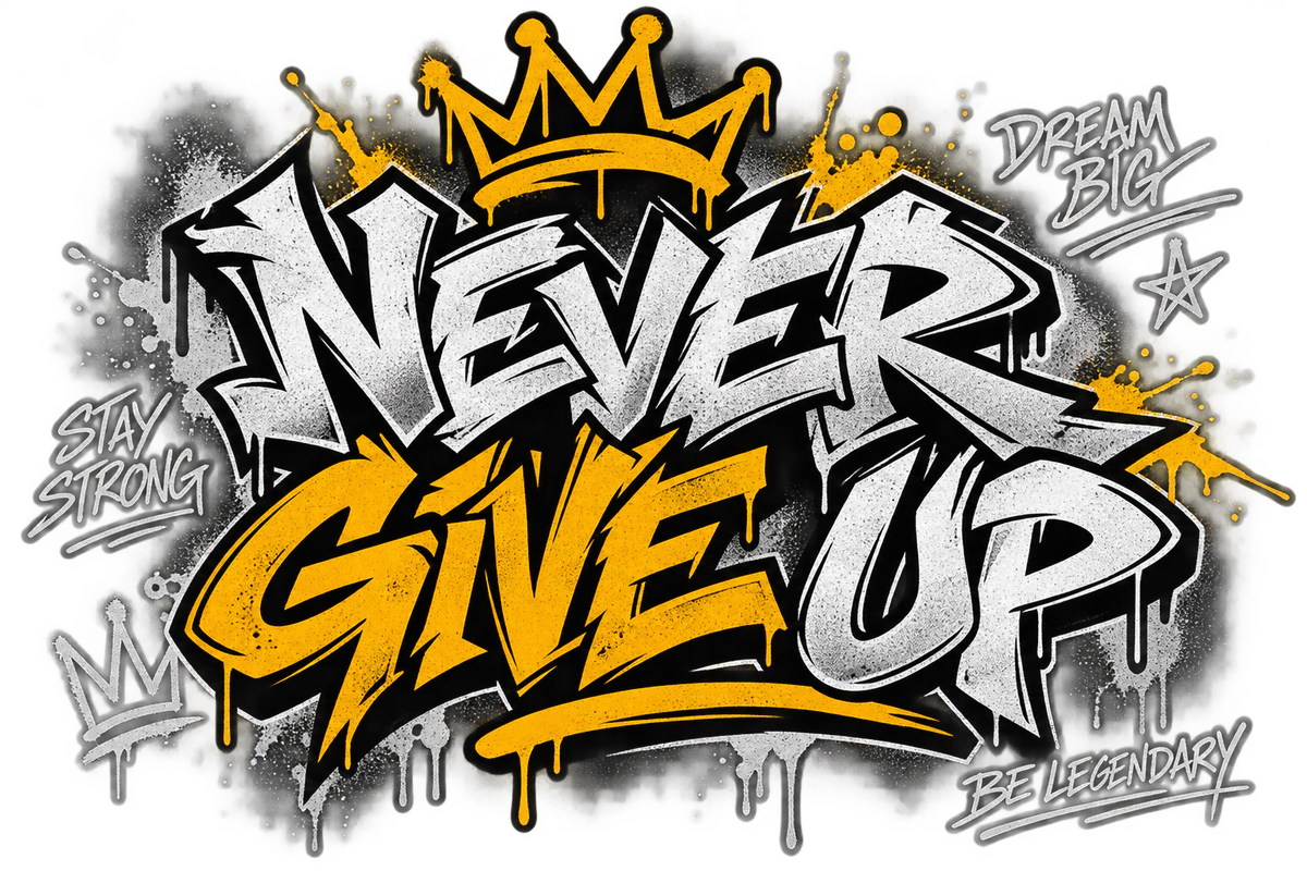Sticker Never Give Up par Reda – OUBELLE