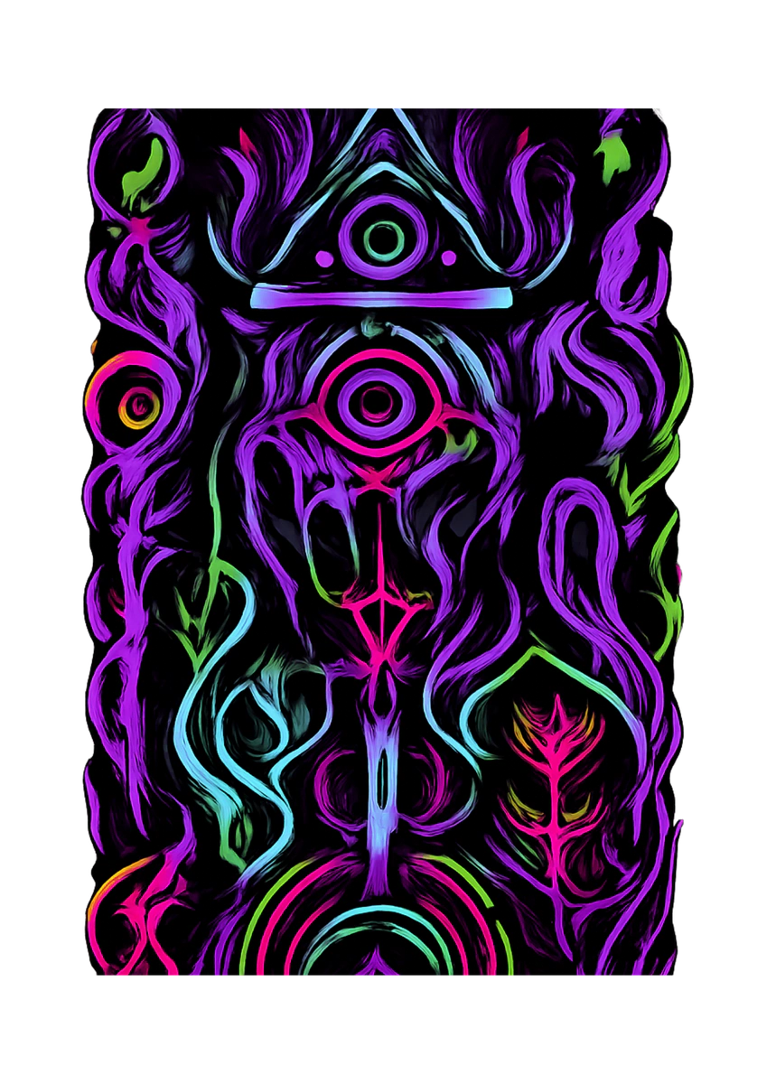 Mystic All Seeing Eye Neon Psychedelic Art