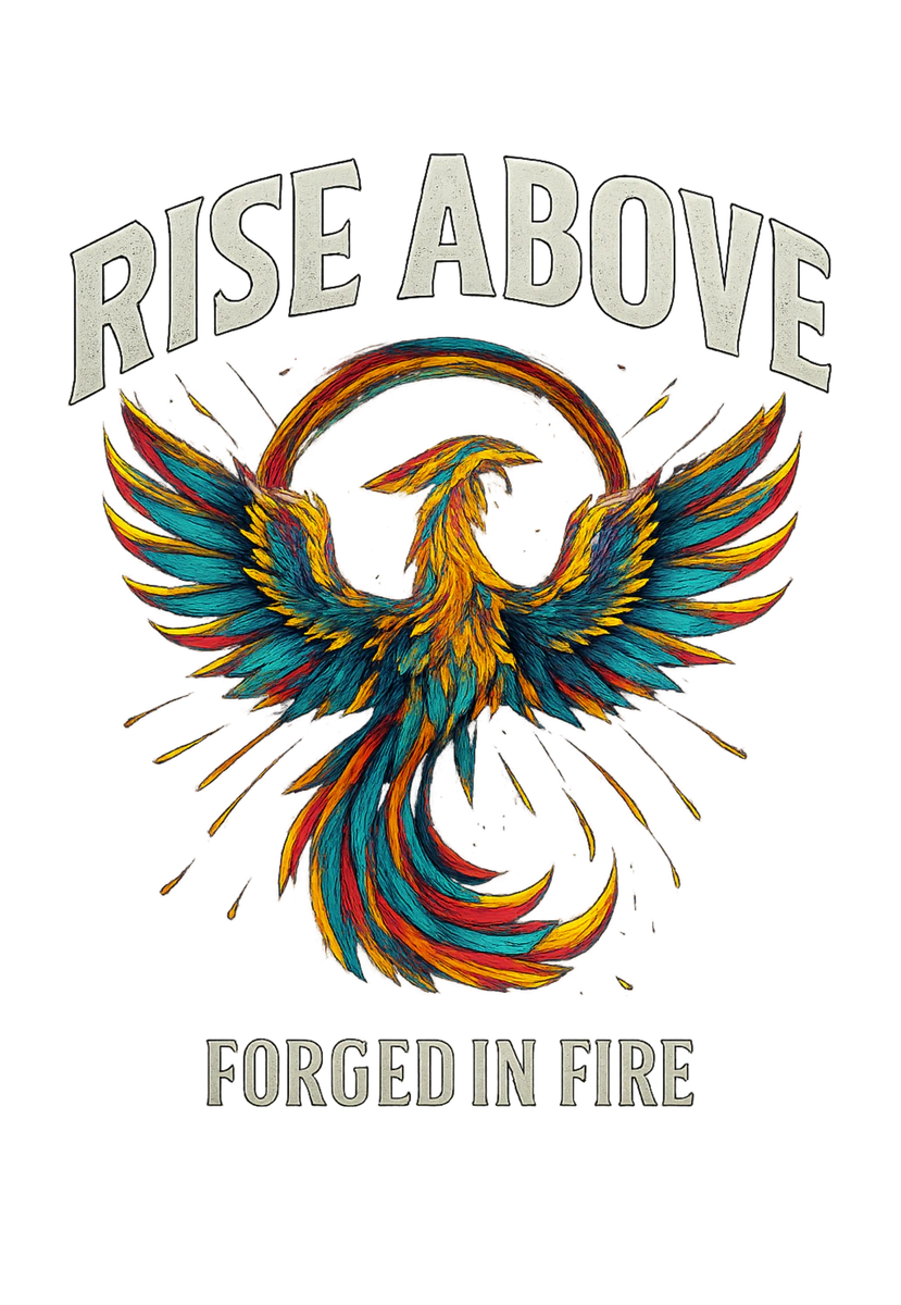 Fiery Phoenix Rise Above Graphic Art