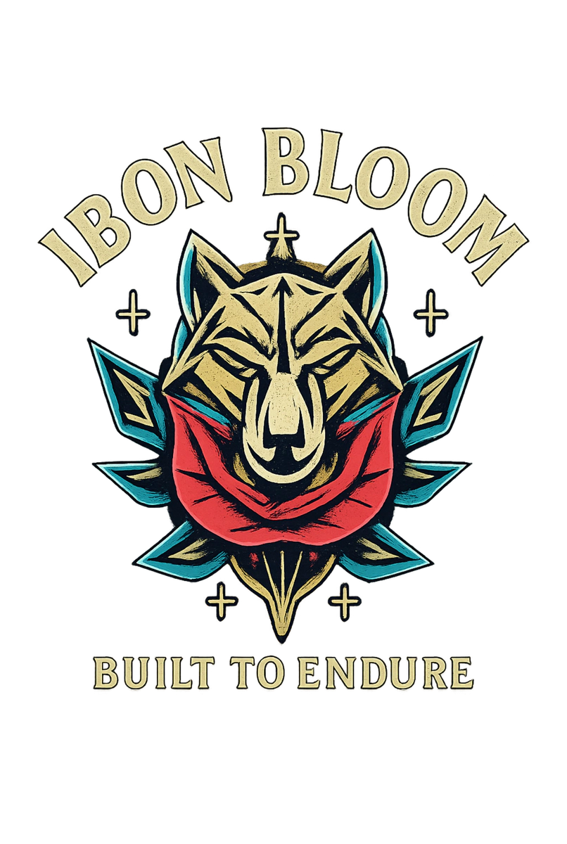 Iron Bloom Built To Endure Wolf Tattoo Art