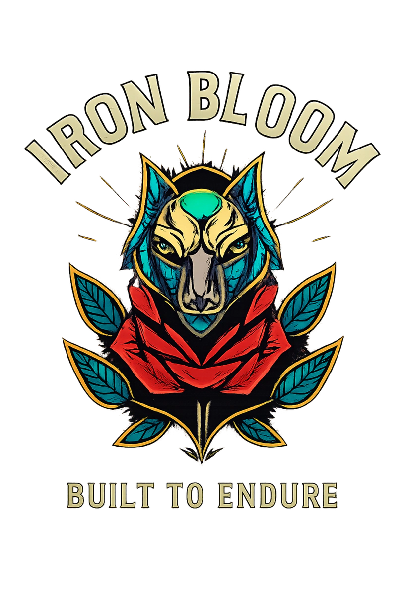 Iron Bloom Built To Endure Neo Traditional Wolf