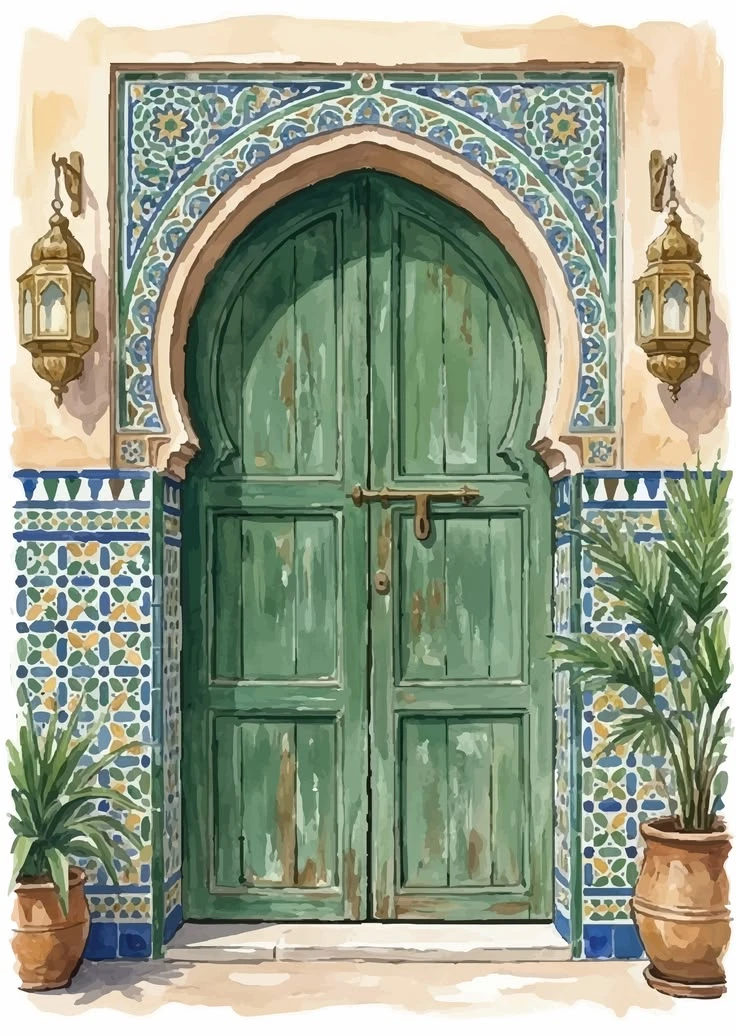 Moroccan Green Door
