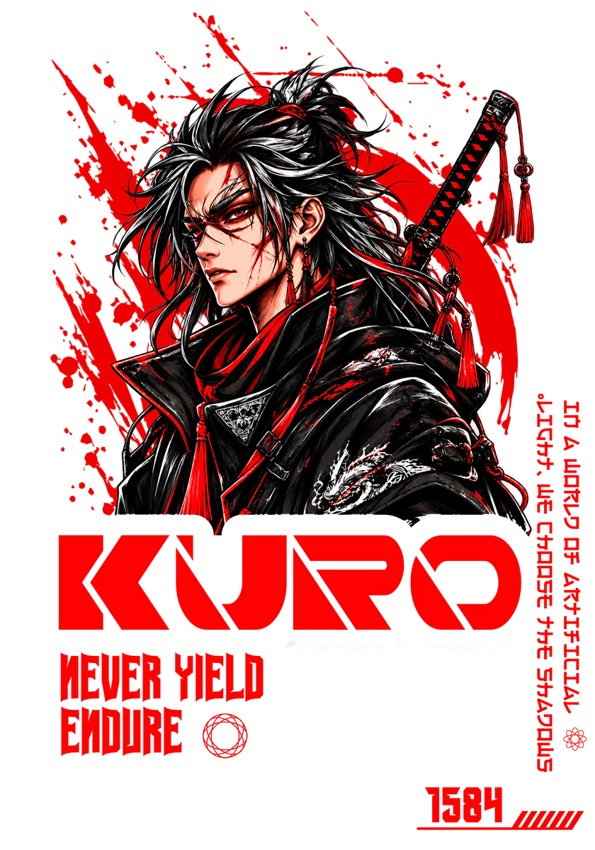 Sticker Red Samurai Never Yield Endure by vortexpro – OUBELLE