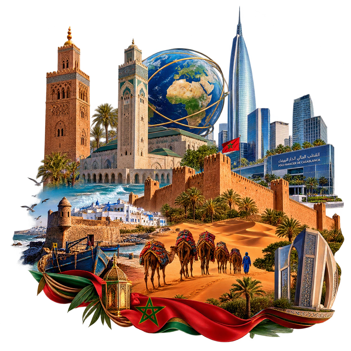 Sticker المغرب بين الاصالة و المعاصرة par Tifa – OUBELLE
